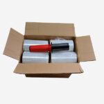 Kit 12 bobinas film estirable mini 12,5 cm 23 micras + aplicador
