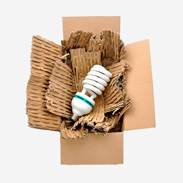 Relleno y protección de cajas con cartón reciclado