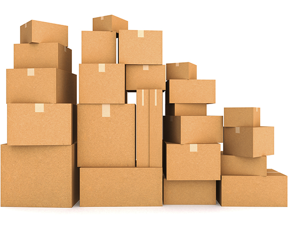 Cajas de cartón de diferentes tipos y medidas.