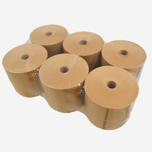 Pack Cinta de papel kraft engomado marrón liso 60 mm x 200 m 60 gr.