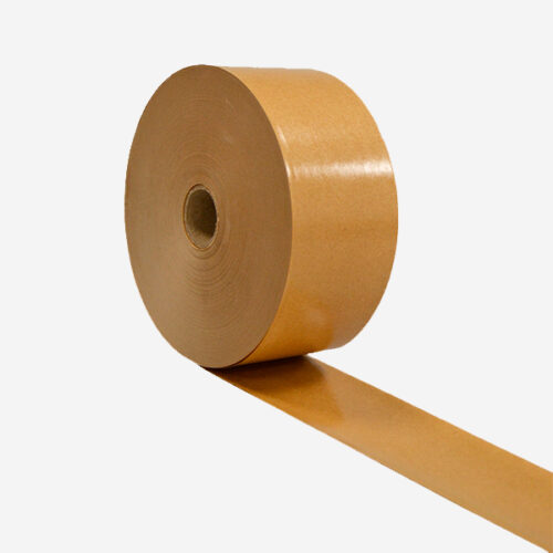Cinta de papel kraft engomado marrón liso 60 mm x 200 m 60 gr.