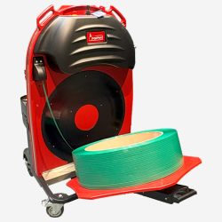 Flejadora semiautomática de palets con lanza Ergopack X-pert carro portabobinas