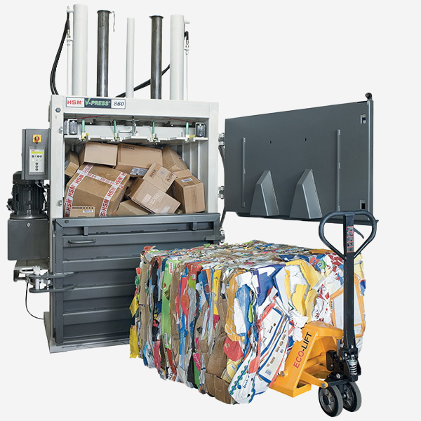 Compactadora V-Press 860 Eco con transpaleta