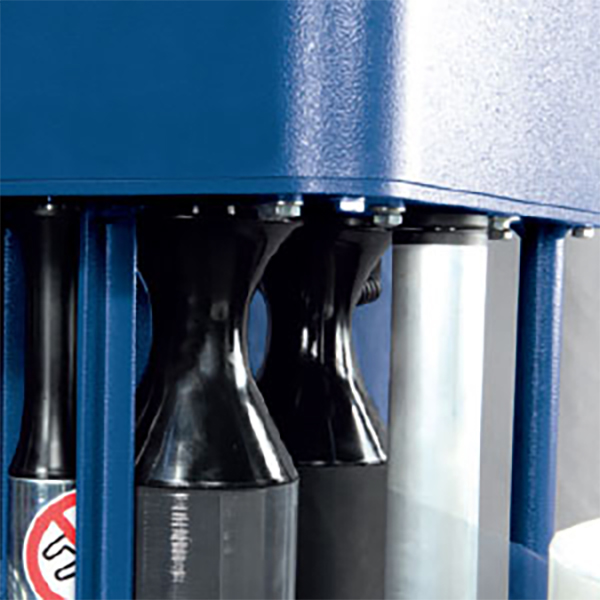 Enfardadora Rotoplat 708 detalle superior carro portabobina
