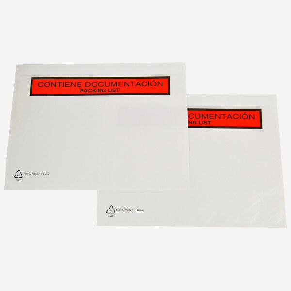 sobres packing list papel