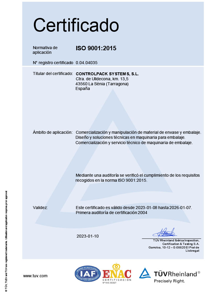 Certificado ISO Español