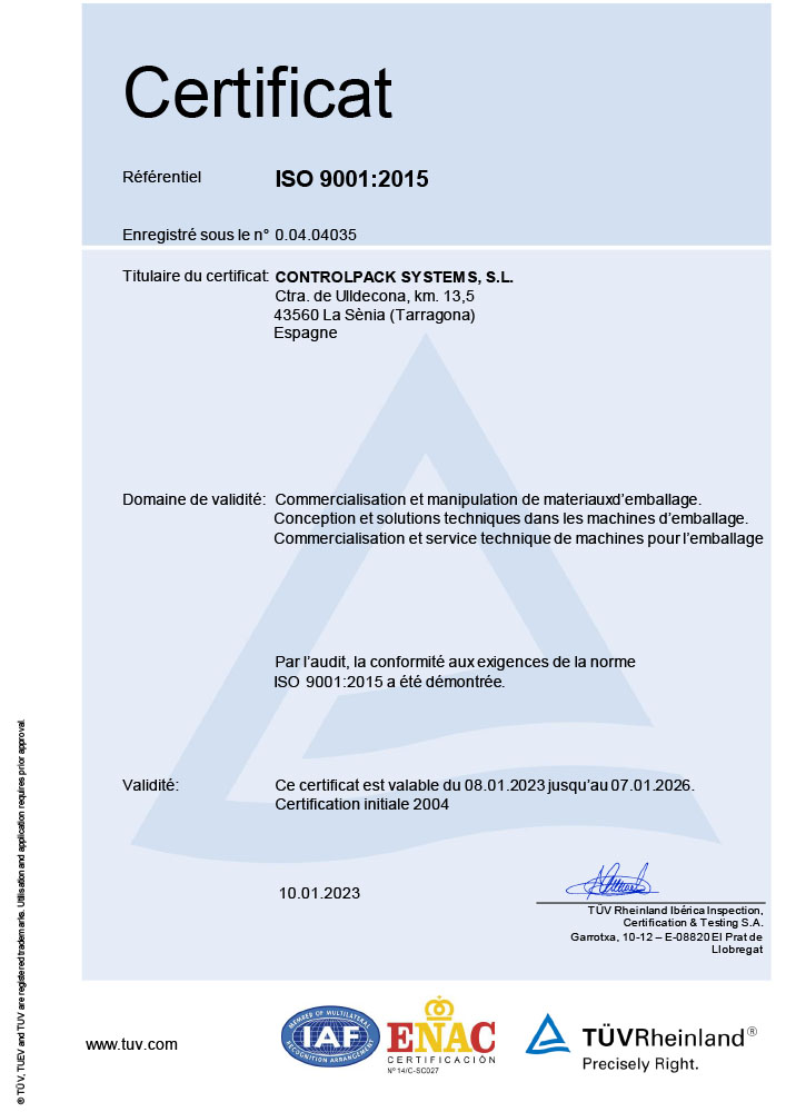 Certificat ISO Francaise