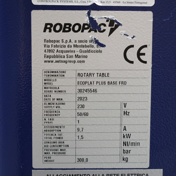 Ecoplat Base 1.650 con mástil de 2.200 mm matricula