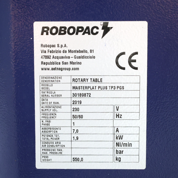 Enfardadora Masterplat Plus PGS con mástil de 2.200 mm matricula