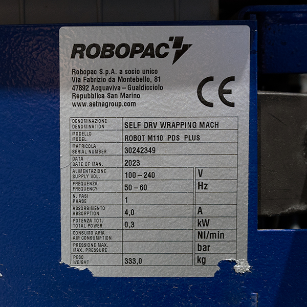 Robot Master Plus 110 PDS con mástil de 2.200 mm matricula
