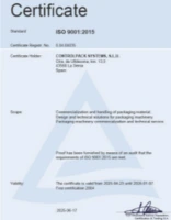 Certificado ISO | Ingeniería de Embalaje | Soluciones Personalizadas – Controlpack