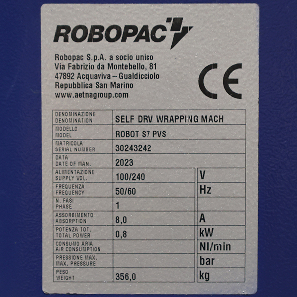 Robot S7 PVS con mástil de 2.200 mm matricula