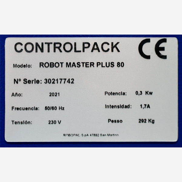 Robot Master Plus 80 FRD con mástil de 2400 mm matricula