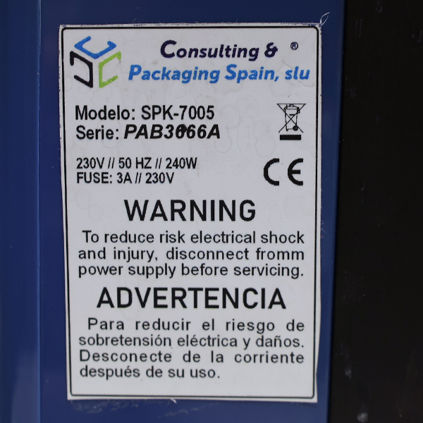 Máquina de relleno de aire SPK 7005 matricula