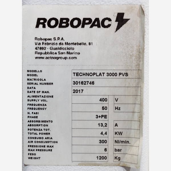 Technoplat 3000 LD PVS H2200 matricula